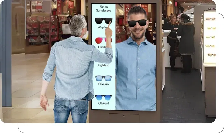 An office digital signage screen showing financing info An office digital signage screen showing financing info