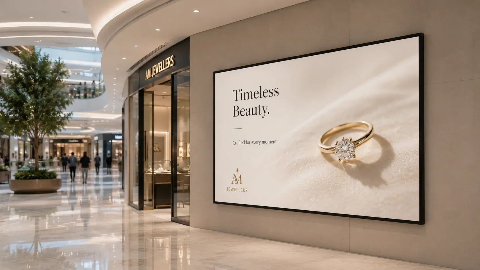 Shopping mall digital signage displaying promotions and flash sales Shopping mall digital signage displaying promotions and flash sales