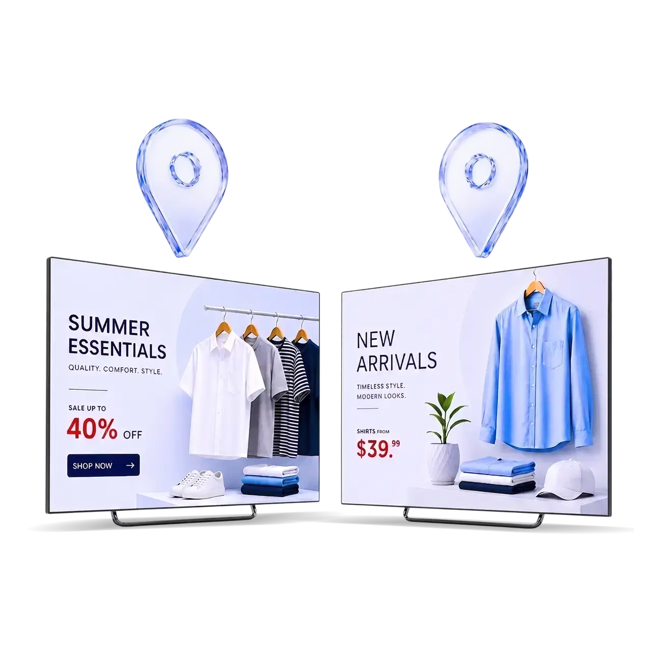 Pickcel dashboard grouping electronics store screens by location and format Pickcel dashboard grouping electronics store screens by location and format