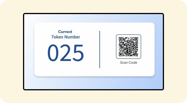 Digital signage displaying queue management information Digital signage displaying queue management information