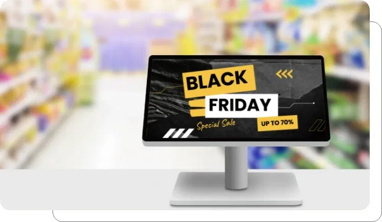 Digital signage displaying scheduled content for special occasions Digital signage displaying scheduled content for special occasions