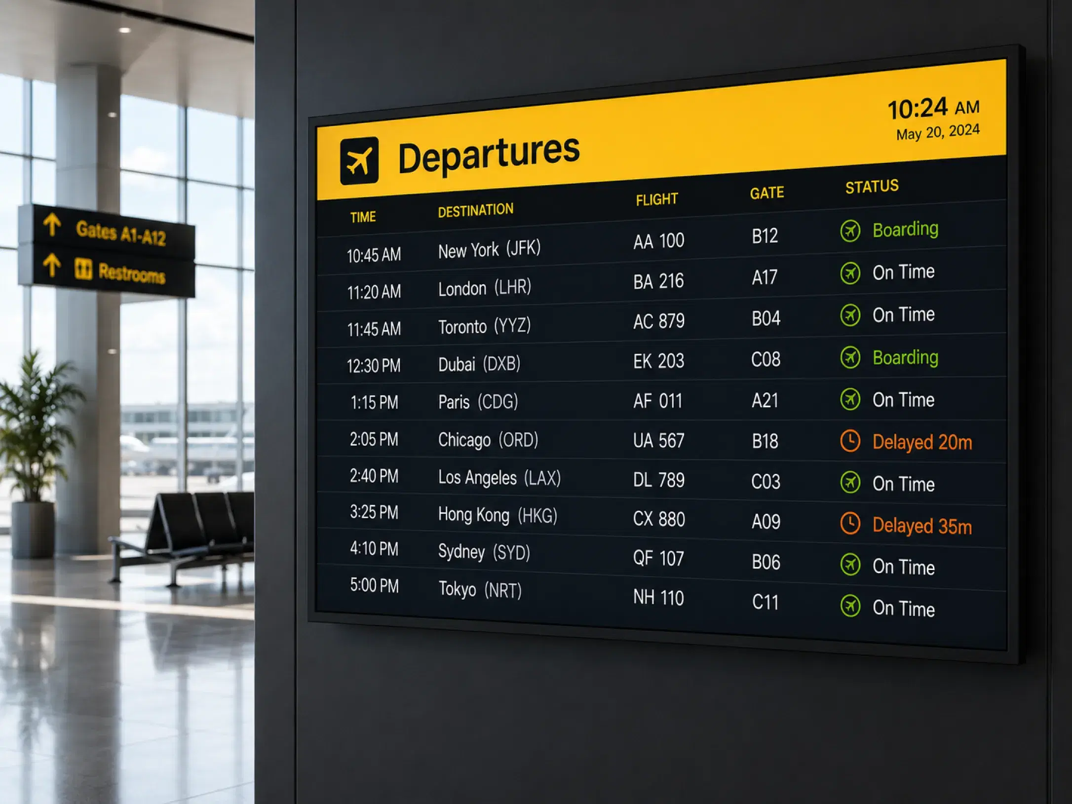 Airport digital signage Airport digital signage