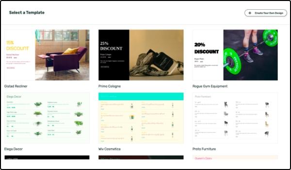 Choose a product catalogue template Choose a product catalogue template