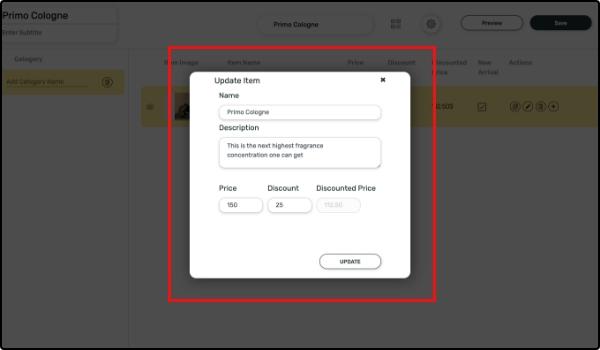 Customize the catalogue template Customize the catalogue template