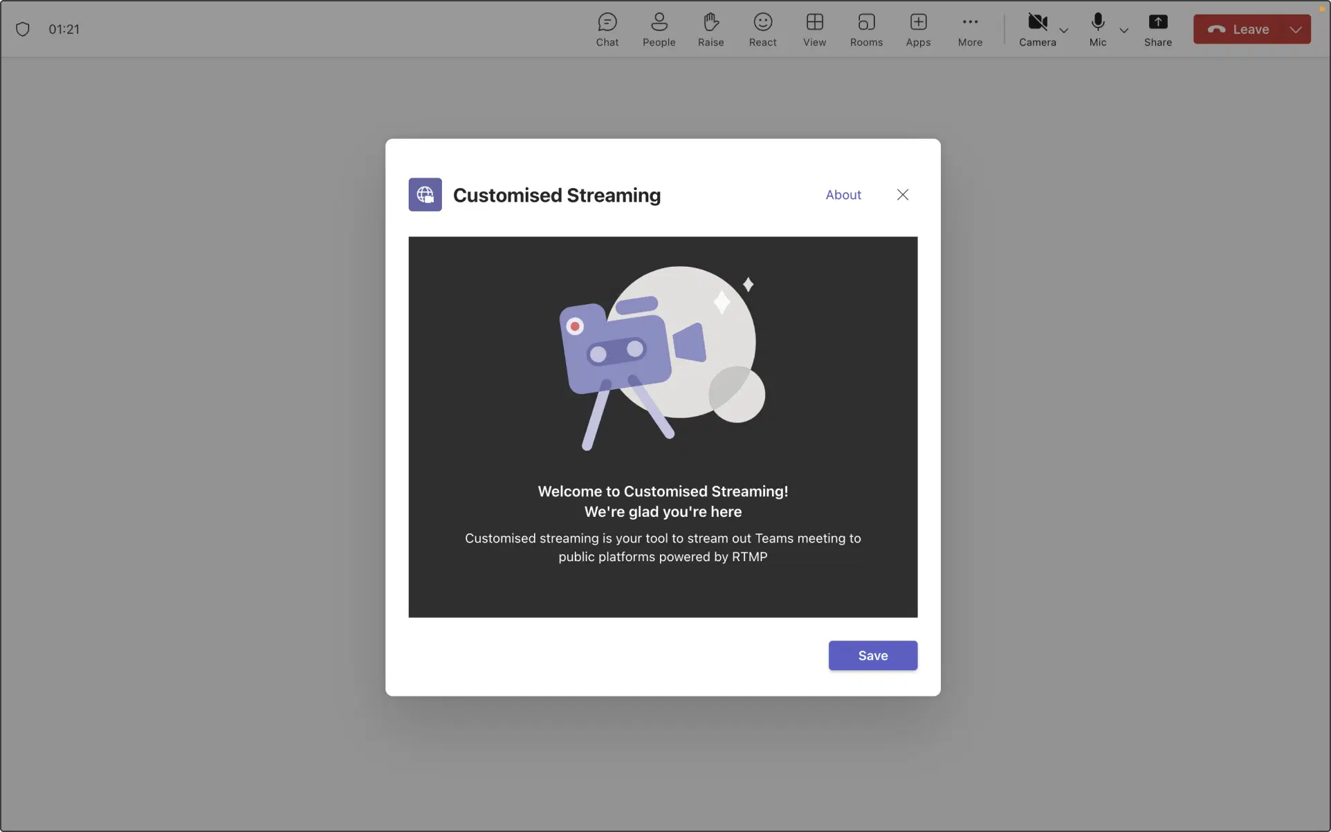 Save customised streaming Save customised streaming
