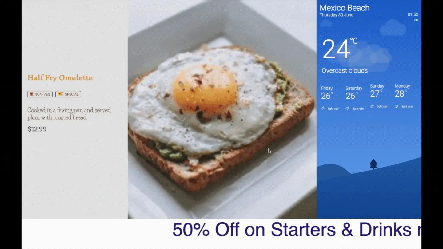 Final scrolling text display on digital signage screen Final scrolling text display on digital signage screen