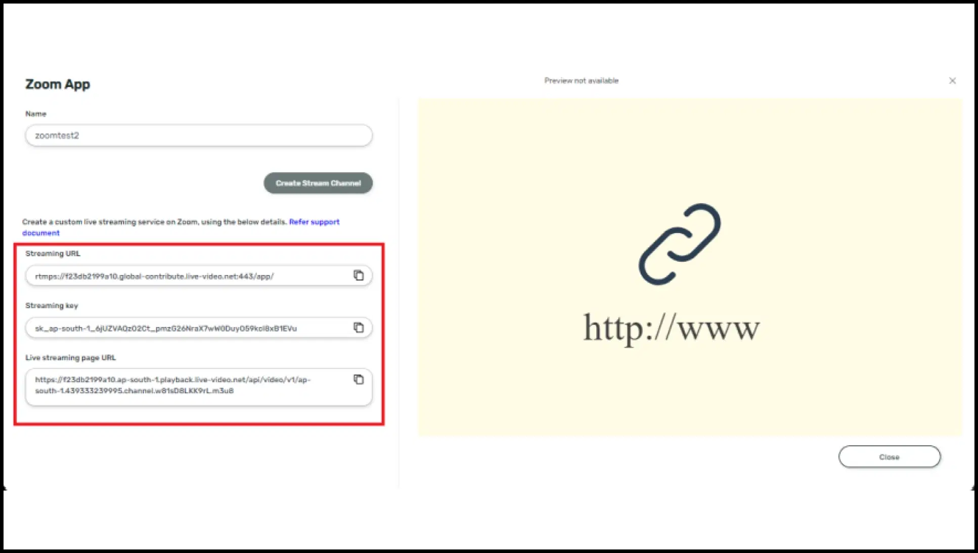Enter streaming credentials in Pickcel Enter streaming credentials in Pickcel