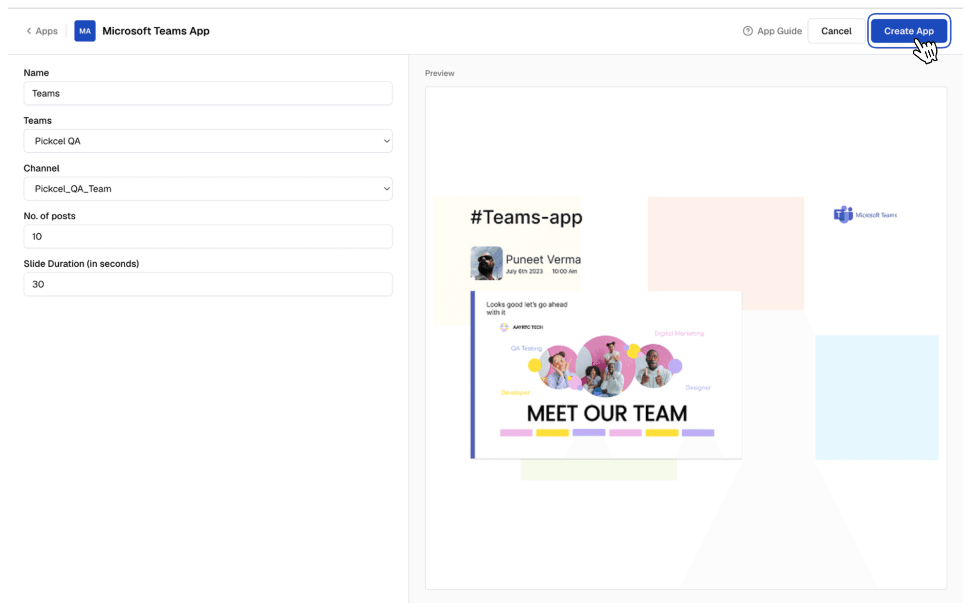 Click Create App Click Create App