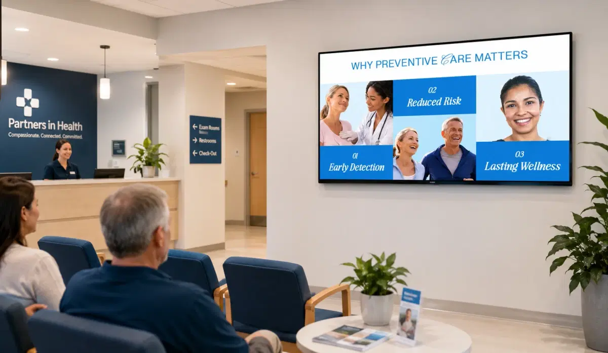 Safety communication system on hospital screens