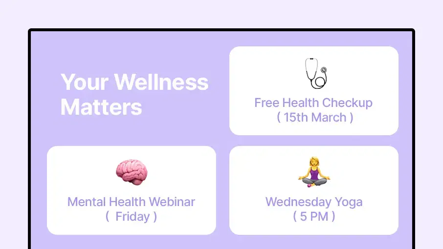 School or university announcements on a digital bulletin board