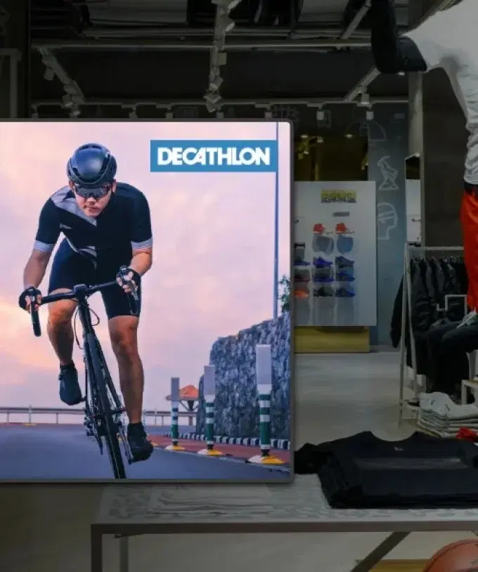 Sports retailer giant Decathlon showing offer using Pickcel digital signage solution Sports retailer giant Decathlon showing offer using Pickcel digital signage solution