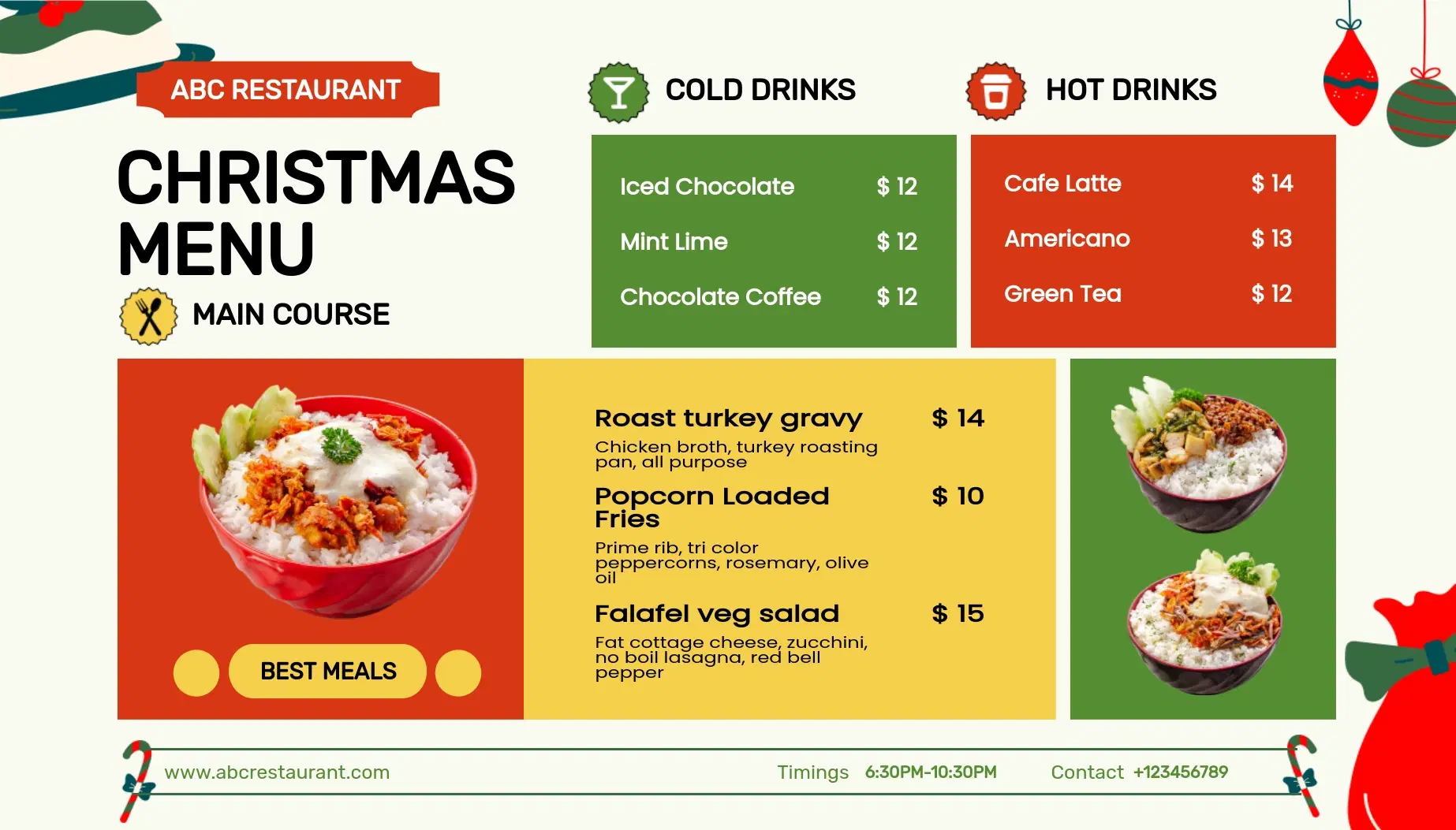 Christmas Restaurant Menu Christmas Restaurant Menu