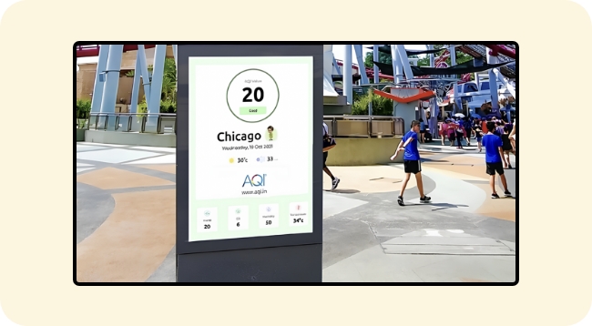 Social media feed on office digital signage screen