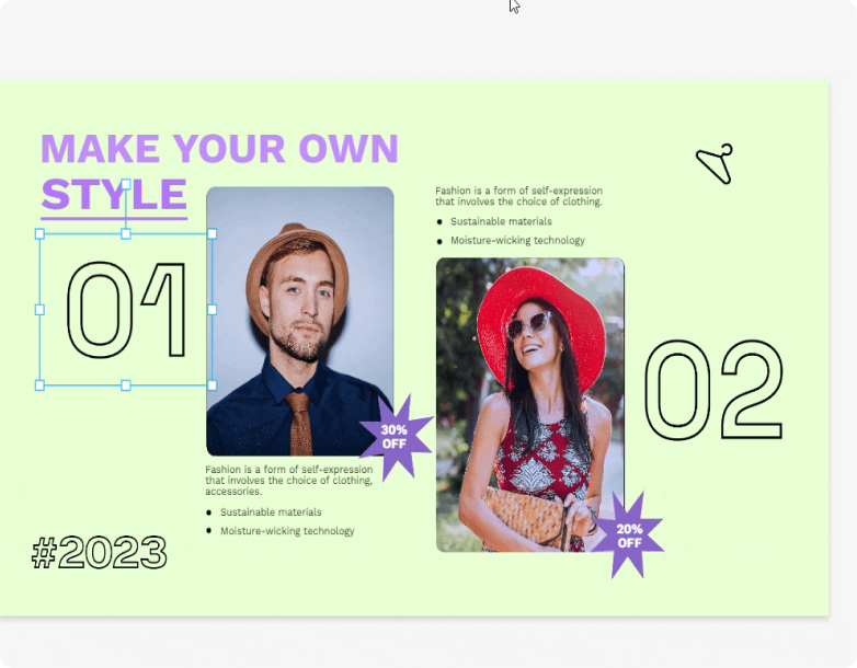 Doing cutomization by using pickcel artboard templates